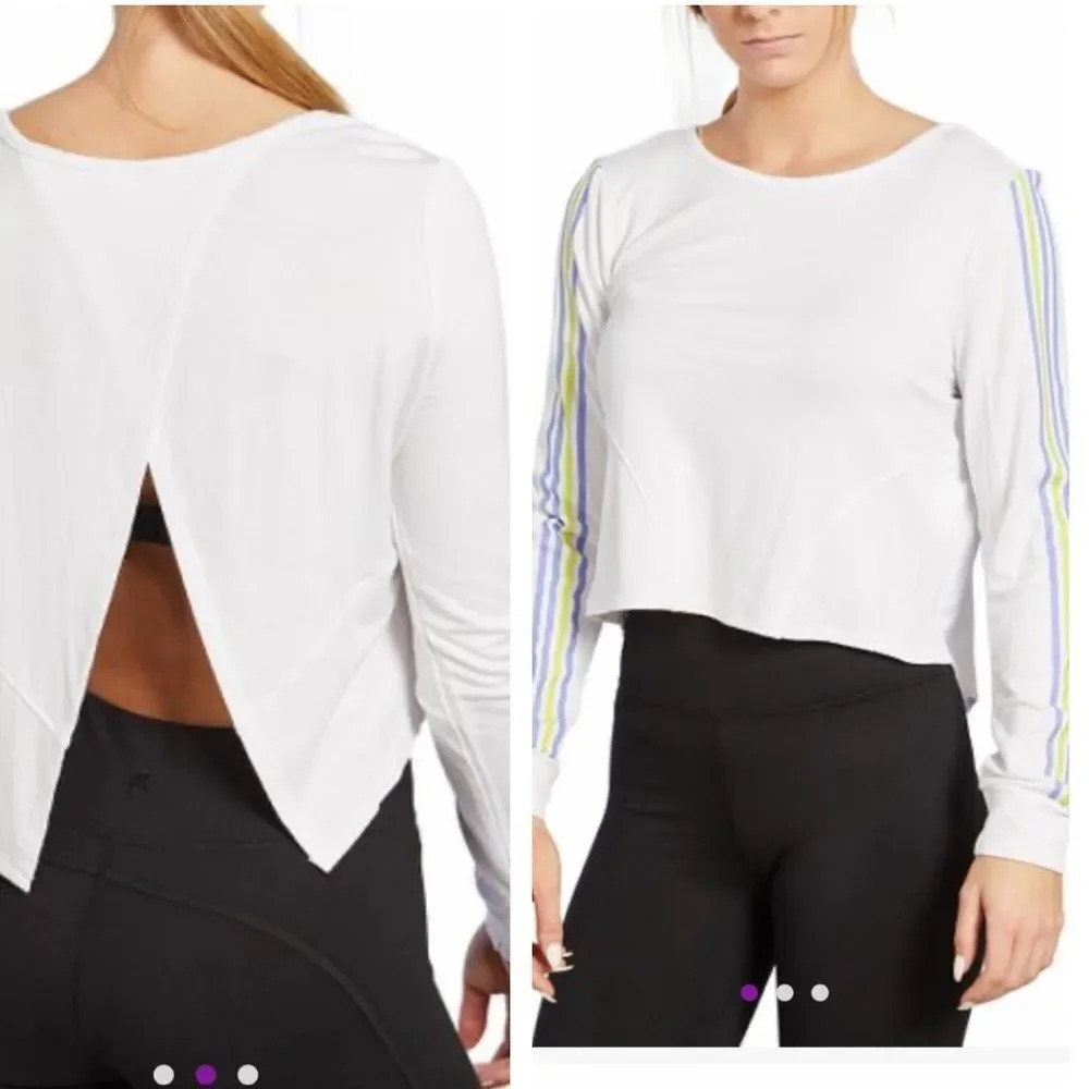 NWT Splendid Cropped Stripe Deconstructed Pullover